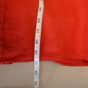 Dark Coral Linen Tunic Top Lagenlook‎ Coastal Beachy Oversized Pockets Size M/L thumbnail 4