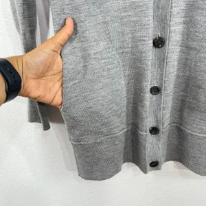 J.Crew 100% Merino Wool V-Neck Long Cardigan Sweater Women Small Gray ‎ Pocket thumbnail 9