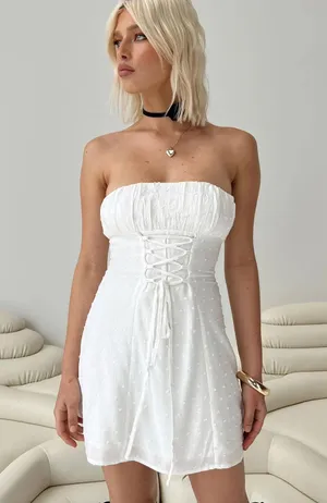 Princess Polly White Strapless Mini Dress Hoco thumbnail 1