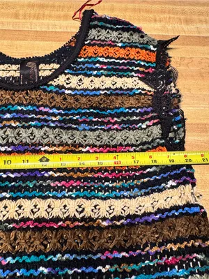 Free People New Romantics‎ crochet Chenille Stripe Knit Top Size Small Lace thumbnail 8