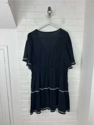 Old Navy Black Embroidered Stitched Casual Summer Dress Size XL thumbnail 7