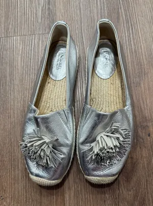 Michael Michael Kors Silver Metallic Leather‎ Tassel Espadrille Flats Mens 8 thumbnail 1