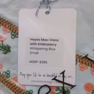 Ex Voto Embroidered Maxi Dress SMALL Hayes in Whispering Blue NEW NWT thumbnail 5