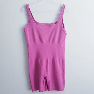 Ribbed Athletic Pink Short Romper Gym Fit thumbnail 6
