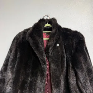 Black Faux Fur Vintage Jacket Sz M thumbnail 3