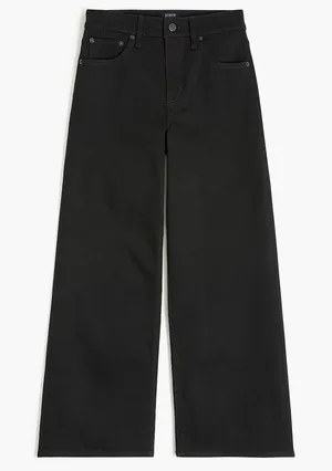 J. Crew Black Denim Wide Leg Crop All Day Strecth NWOT Size 26 thumbnail 1
