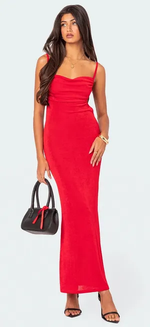 Edikted Clea Open Back Maxi Dress thumbnail 1