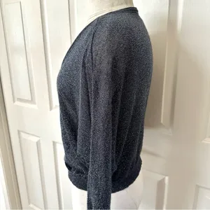 Free People black glitter button cardigan thumbnail 2