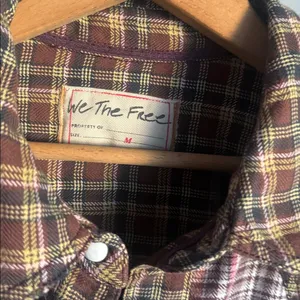 NEW Free People Layer it Up Plaid Flannel Snap Down Top Medium thumbnail 6