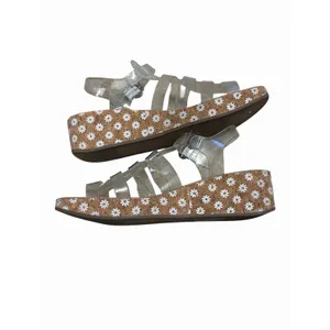 Steve Madden‎ Clear Strappy Cork Floral Wedge Platform Sandal Shoes Y2K Size 7 thumbnail 5
