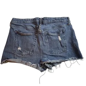 Free Assembly Women's High-Rise‎ Distressed Denim Shorts Size 16 Blue thumbnail 2