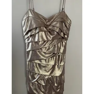 Bisou Bisou Gold Metallic Strappy Tier Bodycon Cocktail Dress thumbnail 2