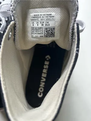Converse Women’s Black and White Platform High Top Canvas Sneakers Size 8 thumbnail 8