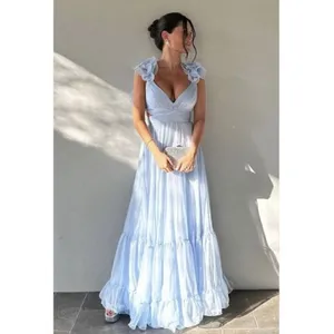 Mac Duggal 67911 Womens Ruffled Tiered Cut Out Chiffon Gown Dress thumbnail 4