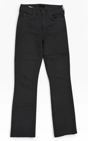 Mother The Mid Rise Dazzler Ankle Jeans‎ Not Guilty Black Raw Hem Straight SZ 23 thumbnail 1