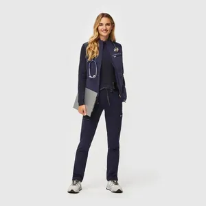 • Navy Blue High Waisted Yola Skinny Scrub Pants thumbnail 5