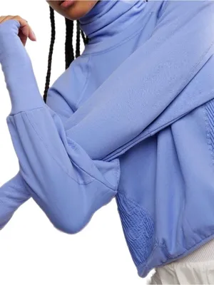 FREE PEOPLE MOVEMENT Keepin Cozy Run Crew Pullover / Bluebell / Large - Like New thumbnail 3