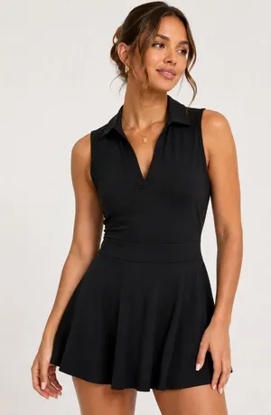 Black Sleeveless Athletic Polo Tennis Dress Women’s XL thumbnail 1