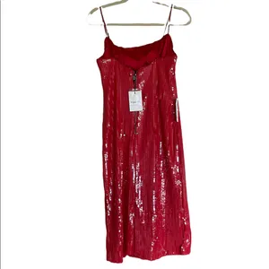 NWT BARDOT Women's Beckett Sequin Slit Sheath Dress In Lipstick Red SZ-4 thumbnail 9