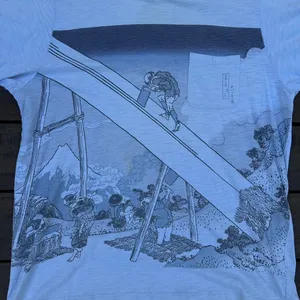 Light Blue Uniqlo Hokusai Mt Fuji Graphic Tee thumbnail 2