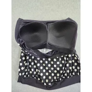 Lands End Wire Free Swim Top Size 12 D‎ Swimsuit Black w/ White Polka Dots thumbnail 5