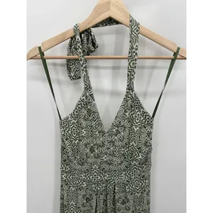 Banana Republic Green White Striped‎ Halter Maxi Dress Women's Size X-Small XS thumbnail 4
