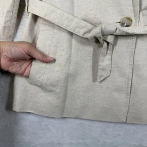 Madewell MD255 Linen Blend Belted Blazer Jacket Beige XXS New‎ thumbnail 3