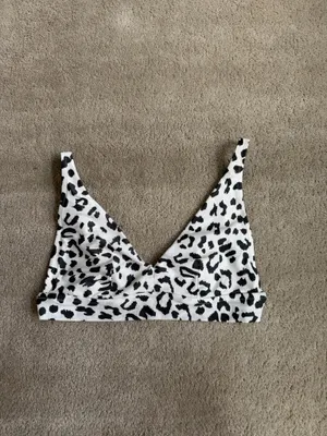 Aerie Black & White Leopard Scoop Bikini Top – Size Large thumbnail 2