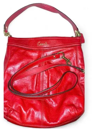 Pristine COACH Ashley Red Leather Hobo Bag F20114 | Y2K Convertible Crossbody thumbnail 1