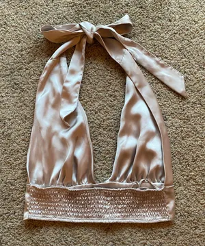 Garage ‼️ Satin Tie Plunge Halter Top‼️ thumbnail 5