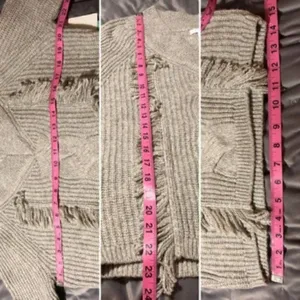 Abound Cable Knit Fringe Sweater Pullover Grey S thumbnail 11