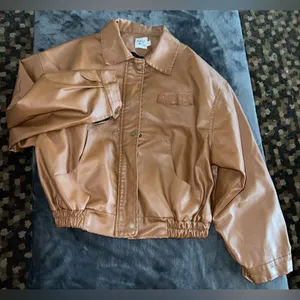 Princess Polly Evie PU Jacket in Brown Size M/L thumbnail 6