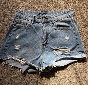 Denim Distressed Women’s Shorts Blue Size M thumbnail 1