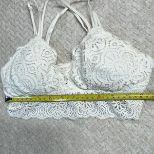 Aerie‎ White Strappy Lace Bralette with padding Size Medium thumbnail 4