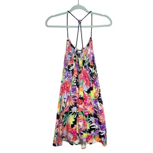 Arizona Jean Co Tropical Floral Mini Dress Size Medium Swim Coverup Boho Beach thumbnail 10