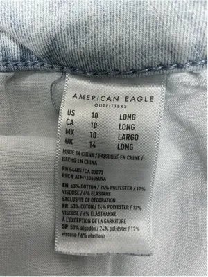 Womans Excellent American Eagle Jegging Stretch Distressed Blue Jeans Size 10 thumbnail 6