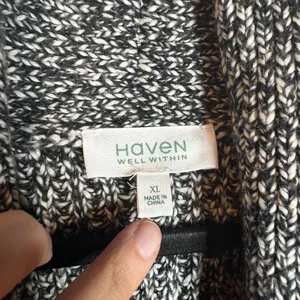 Haven Well Within marled long open cardigan sweater Gray Size XL thumbnail 3