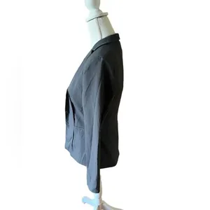 Venus Charcoal Gray Open Front Blazer Notched Lapel Workwear Size 4 thumbnail 3