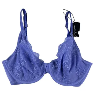 INC Violet Lace Underwire Bra NWT Large Blue thumbnail 1