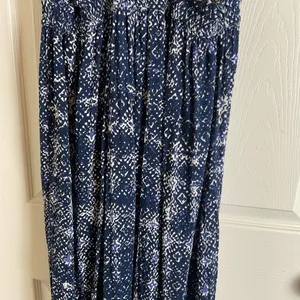 Lucky Brand John Robshaw Crochet Lace Back Maxi Dress Navy Blue White Small Boho thumbnail 10