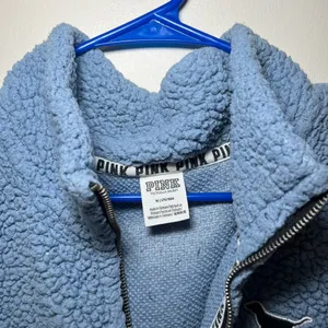 Victoria's Secret Pink Blue Sherpa Pullover thumbnail 2