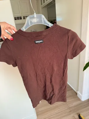 MISCHF Brown Short Sleeve Top Size XS thumbnail 3