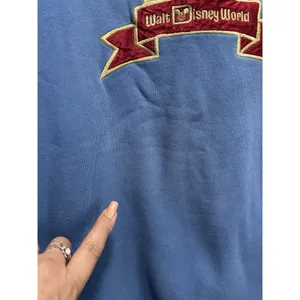 Mickey Inc Blue/Gold "Walt Disney World" Long‎ Sleeve Crew Size S/M Embroidered thumbnail 3