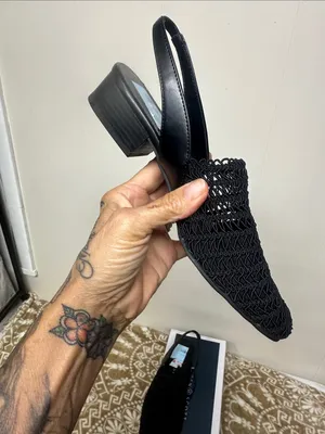 Karen Scott Black Crochet Slingback Flats thumbnail 3
