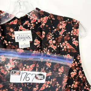 VTG Basic Editions Dress Size 10/12 Black Floral Sleeveless 90s Y2K Modest‎ 1767 thumbnail 10