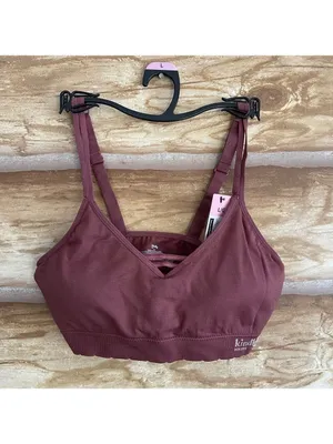 Kindly Yours caged v-neck seamless mauve seamless bralette size large thumbnail 6