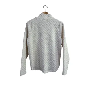 J. Crew Womens Quilted Mock Neck Pullover Ivory White Diamond Pattern BL249 M Size M thumbnail 3
