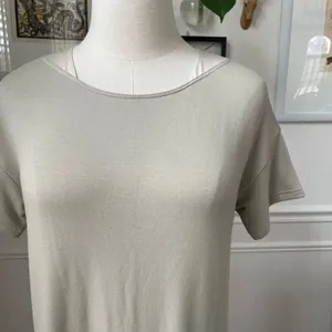 Lafayette 148 New York Taupe Stretchy Shift Dress P S thumbnail 3