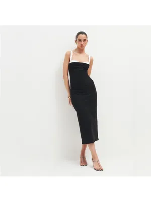 Christian Lacroix Black Dress with White Straps thumbnail 2