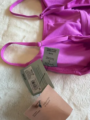 NWT Shade & Shore Purple Medium Coverage One Piece Swimsuit - Size: Small thumbnail 5